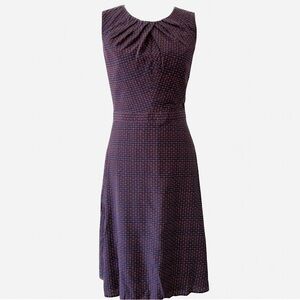 Tory Burch Flower Dot Silk Sheath Dress, Navy, Size 4